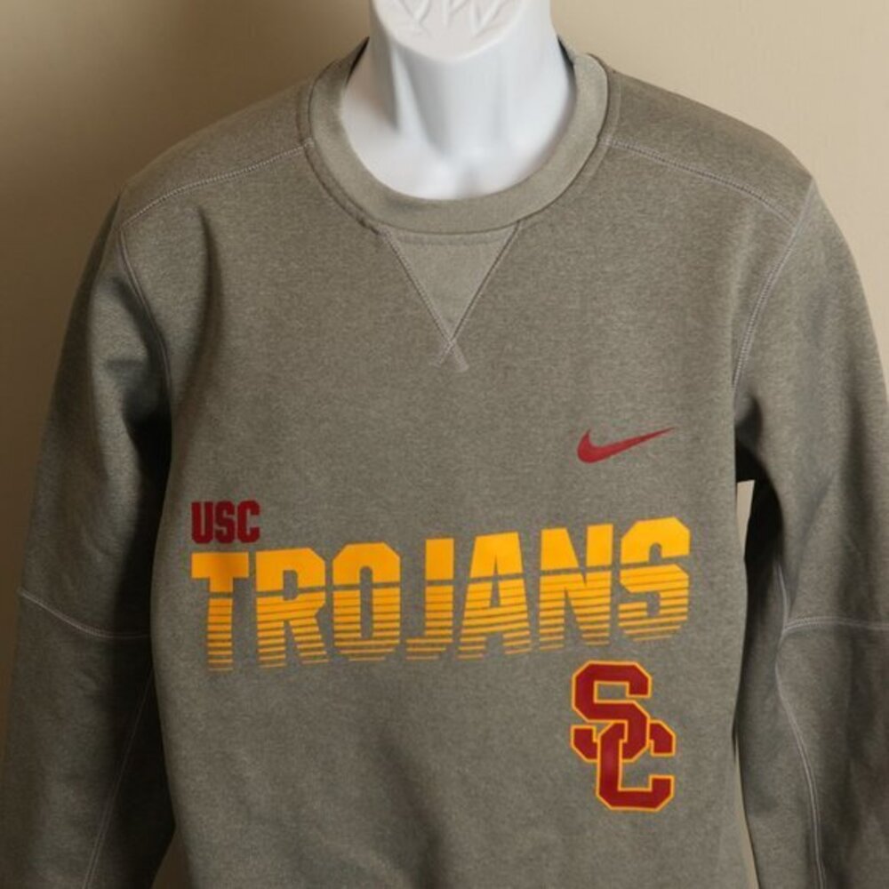Nike USC Trojans Sweatshirt Mens Small Gray Long Sleeve Crewneck 🏈 EUC 🔥